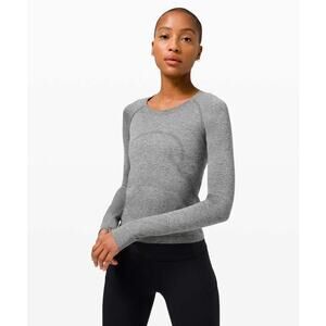 Lululemon Swiftly Tech Long Sleeve Size 8 Race Length Graphite Grey Silver Drop